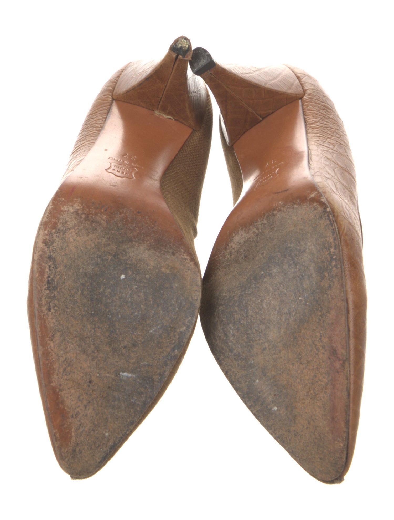 Gianni Versace Embossed Leather Pumps